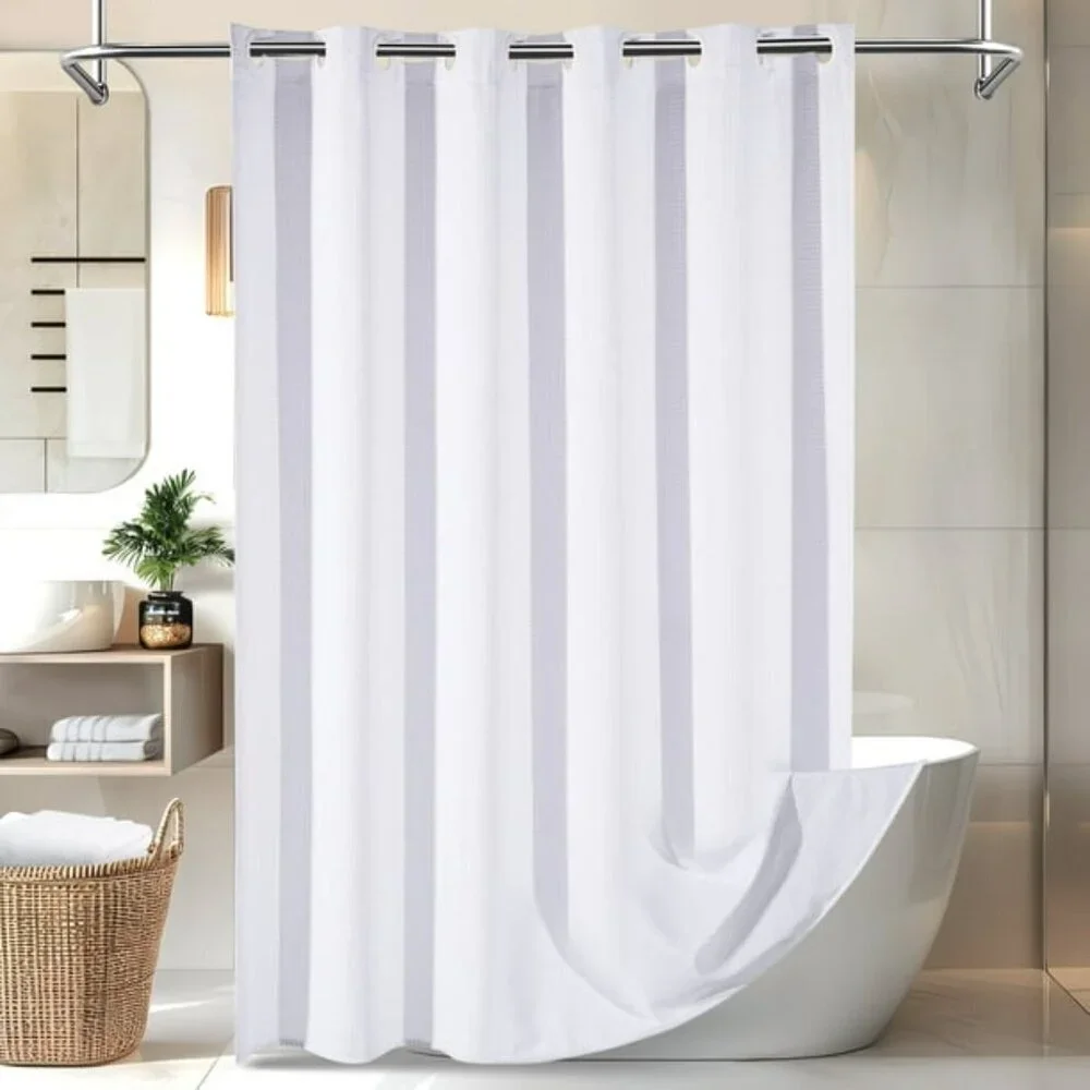 Cocosity Hookless Waffle Weave Waterproof Shower Curtain 70